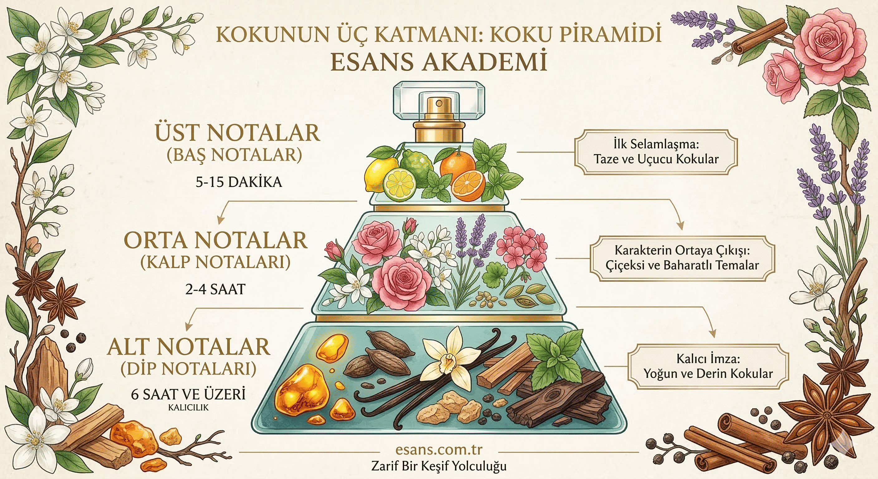 Nota Bilgisi 101: Kokunun Üç Katmanı (Üst, Orta, Alt Notalar)